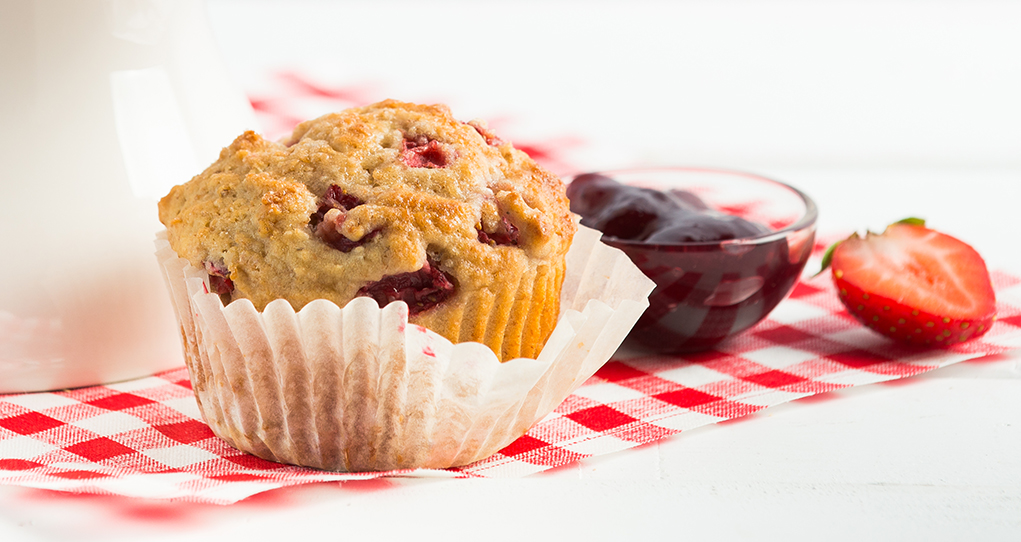 Honeyed Strawberry Yogurt Muffins image