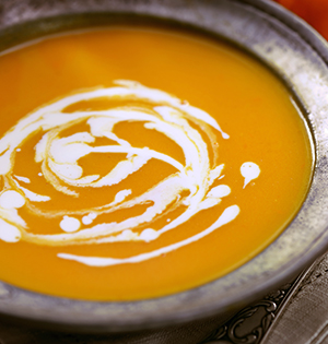 Carrot Apple and Ginger Soup made with Astro yogurt