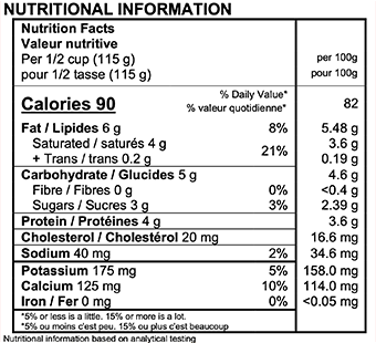 Astro Plain 3% Yogurt Nutrition Label